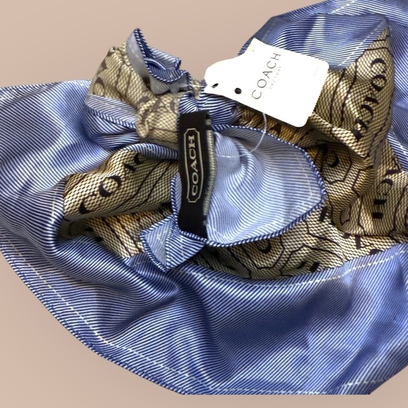 Coach | Blue and Gold Silk Scarf | OS | NWT - Picture 5 of 7